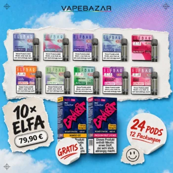 Elfbar Elfa Pods 10er Pack bei Vapebazar für nur 79,99 + 2 Gratis Grabit Pods Elfa Kompatibel Alternative