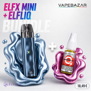 ELFBAR ELFX MINI und ELFLIQ Watermelon im Bundle für 18,49 € bei VAPEBAZAR – Chrome-Design