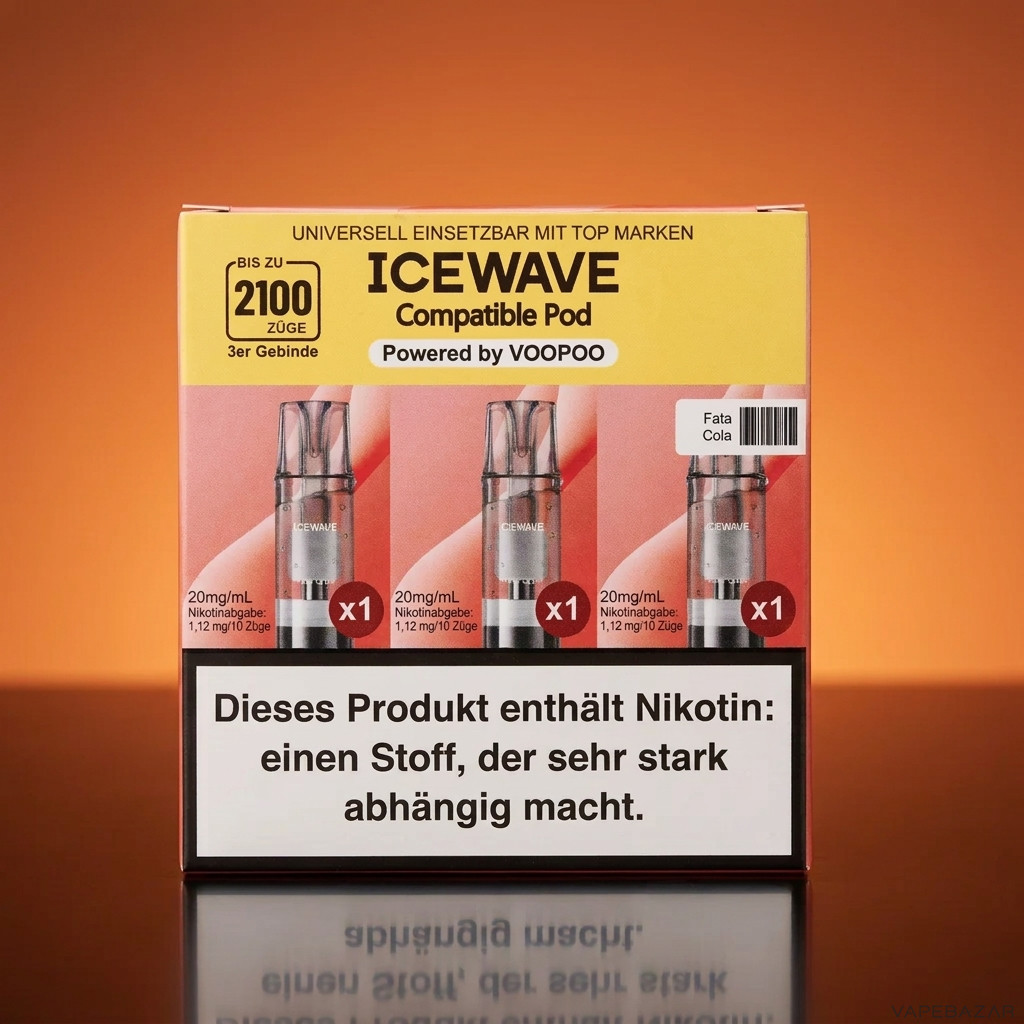 Icewave Pod Cola Orange ohne Frucht | Vapebazar Icewave Pod - Cola Orange - 3Er Pack - Ohne Frucht