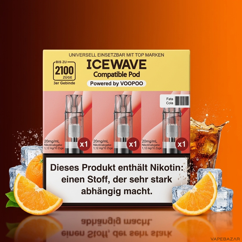 Icewave Pod Cola Orange | Vapebazar Icewave Pod - Cola Orange - 3Er Pack