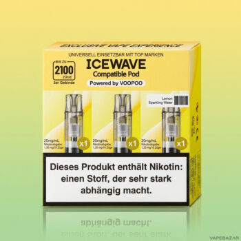ICEWAVE Pod - Lemon Sparkling Water - 3er Pack - ohne Frucht