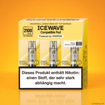 ICEWAVE Pod - Mango Sparkling Water - 3er Pack - ohne Frucht