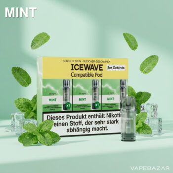 ICEWAVE Pod Mint 20mg 3er Gebinde ELFA kompatibel mit frischer Minze