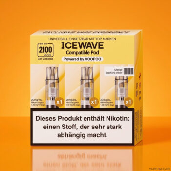 ICEWAVE Pod - Orange Sparkling Water - 3er Pack - ohne Frucht
