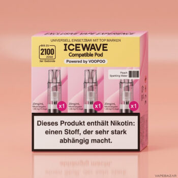 ICEWAVE Pod - Peach Sparkling Water - 3er Pack - ohne Frucht