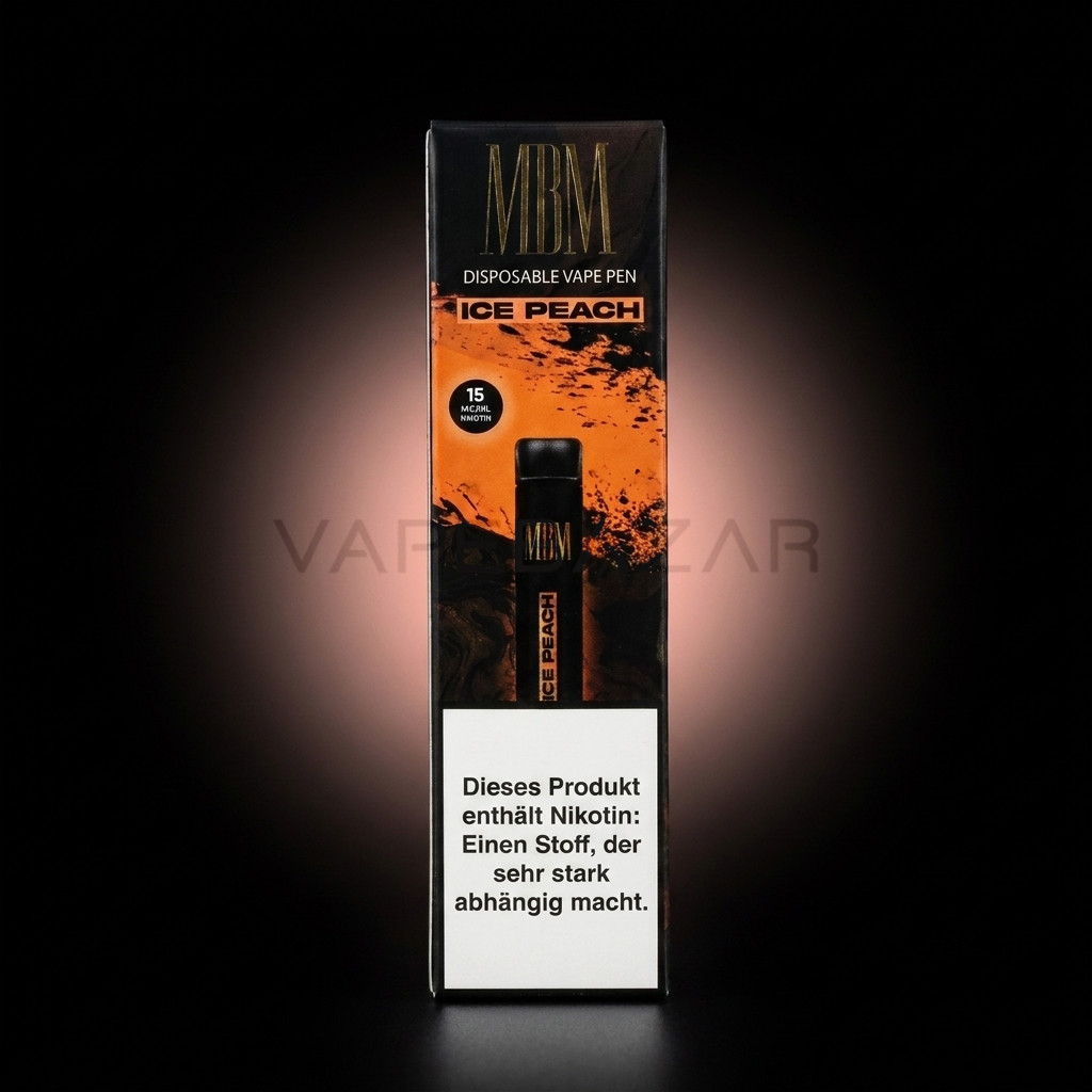 MBM Einweg Vape Ice Peach dunkel | Vapebazar Mbm Einweg Vape – Ice Peach – Dunkel