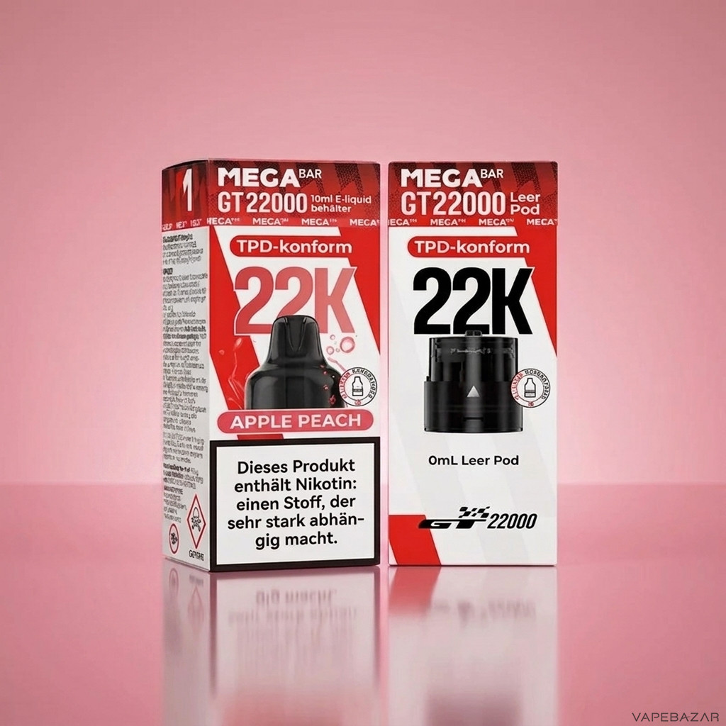 Megabar GT22000 Apple Peach dezent | Vapebazar Megabar Gt22000 Apple Peach Vapebazar