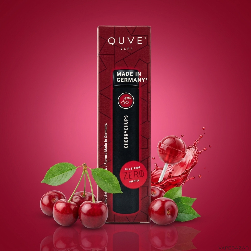 QUVE Vape Cherrychups | Vapebazar Quve Vape – Cherrychups – Nikotinfrei Einweg Vape