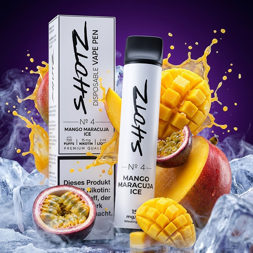Shotz Disposable Vape Pen Mango Maracuja Ice | Vapebazar Shotz Disposable Vape Pen – Mango Maracuja Ice – 15 Mg/Ml