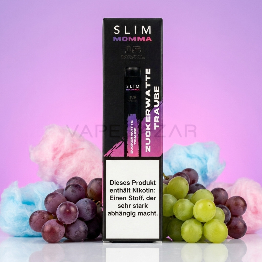 Slim Momma Zuckerwatte Traube Erstbild | Vapebazar Slim Momma Einweg Vape – Zuckerwatte Traube