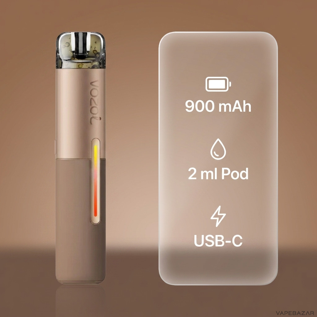 Vozol Sleek Basisgeraet Coffee Brown Specs | Vapebazar Vozol Sleek Basisgerät – Coffee Brown – Specs