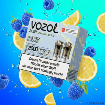 Vozol Sleek Blue Razz Lemonade | Vapebazar Vozol Sleek – Blue Razz Lemonade