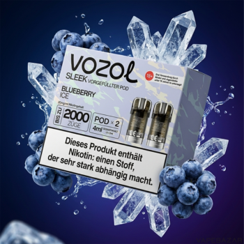 Vozol Sleek Blueberry Ice | Vapebazar Vozol Sleek – Blueberry Ice