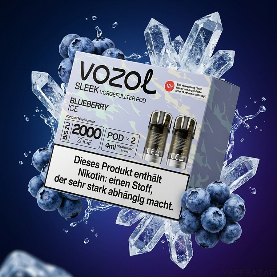 Vozol Sleek Blueberry Ice | Vapebazar Vozol Sleek – Blueberry Ice