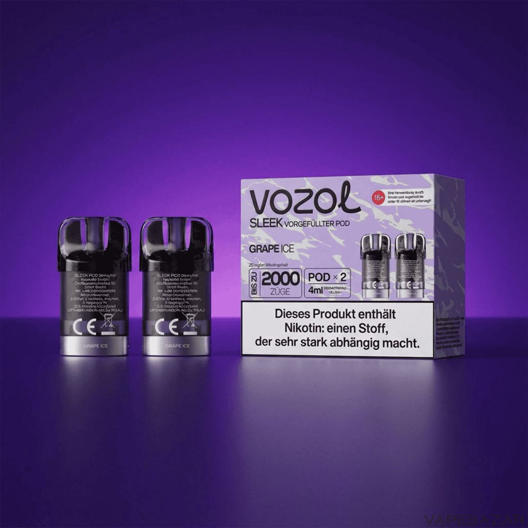 Vozol Sleek Grape Ice Clean | Vapebazar Vozol Sleek – Grape Ice – Clean