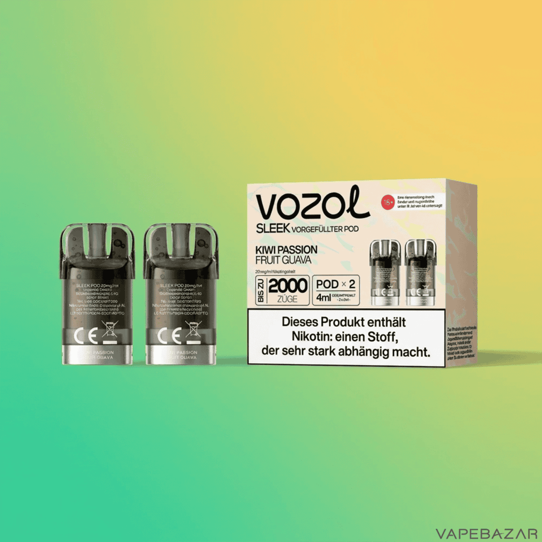 Vozol Sleek Kiwi Passion Fruit Guava Clean | Vapebazar Vozol Sleek – Kiwi Passion Fruit Guava – Clean