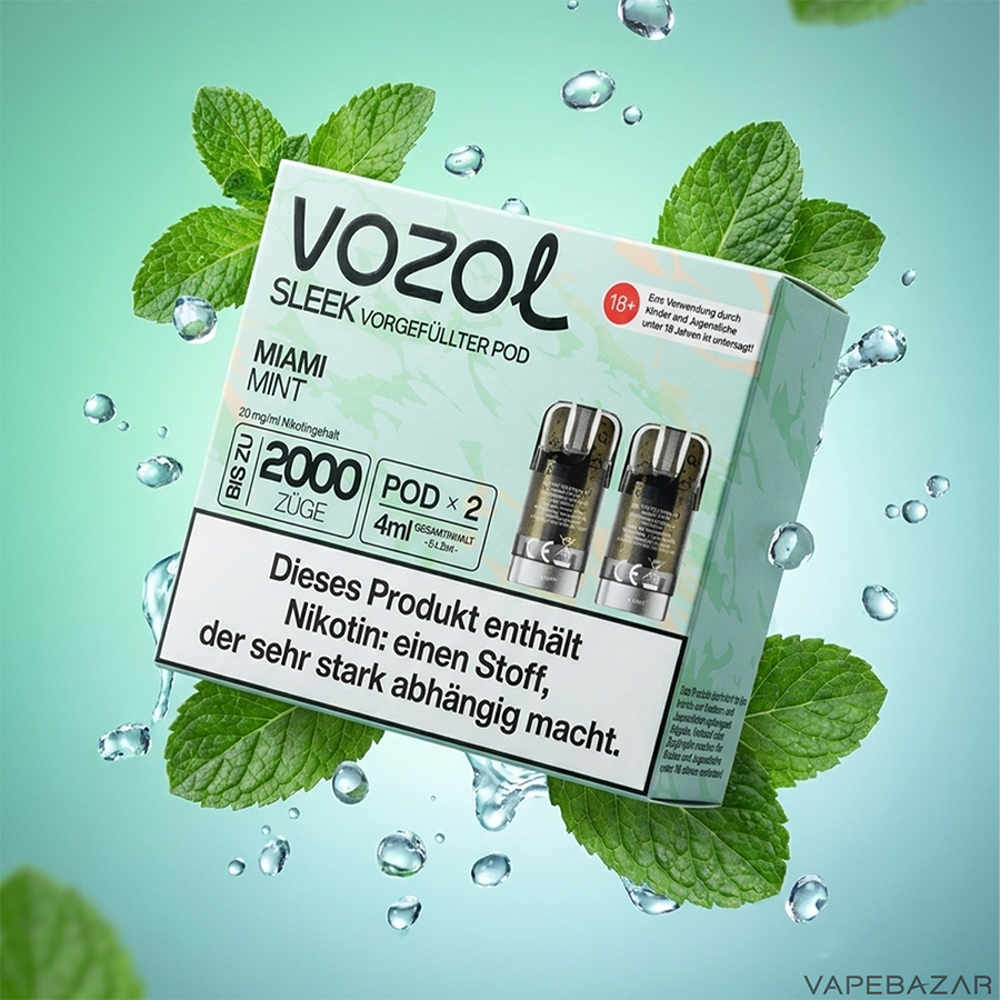 Vozol Sleek Miami Mint | Vapebazar Vozol Sleek – Miami Mint