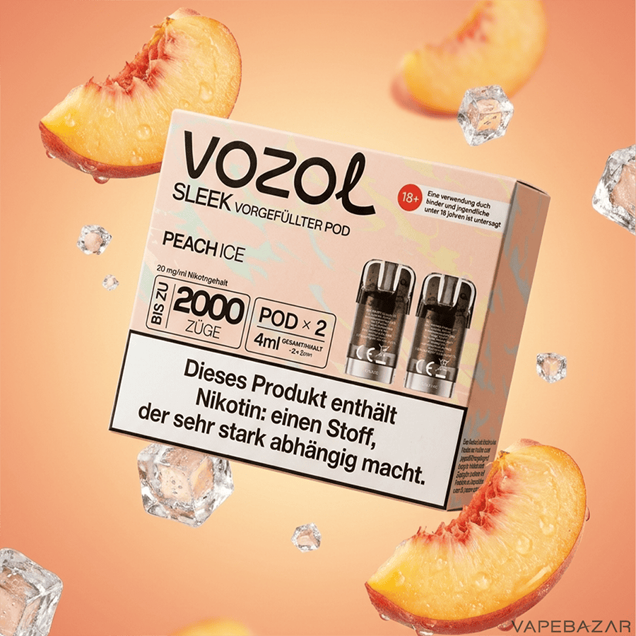 Vozol Sleek Peach Ice | Vapebazar Vozol Sleek – Peach Ice