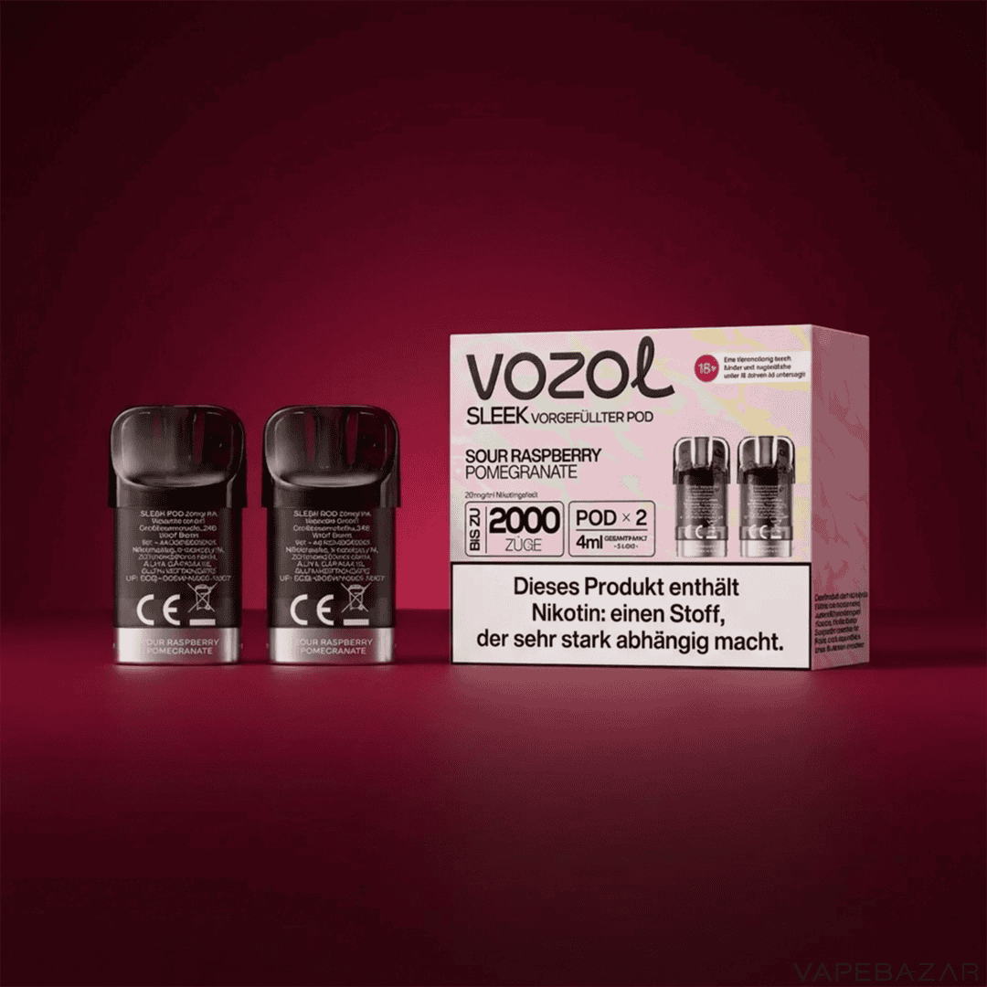 Vozol Sleek Raspberry Pomegranate Clean | Vapebazar Vozol Sleek – Raspberry Pomegranate – Clean