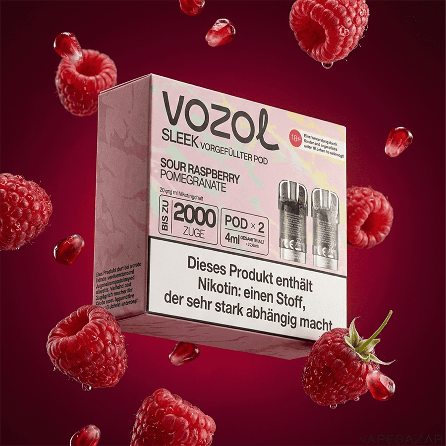 Vozol Sleek Raspberry Pomegranate | Vapebazar Vozol Sleek – Raspberry Pomegranate