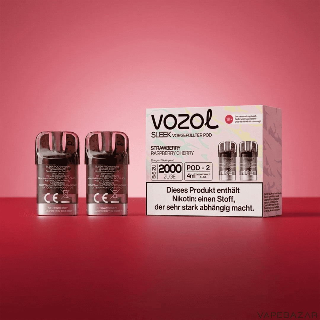 Vozol Sleek Strawberry Raspberry Cherry Clean | Vapebazar Vozol Sleek – Strawberry Raspberry Cherry – Clean