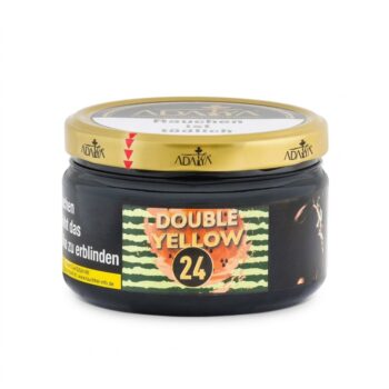 Adalya Double Yellow Shisha Tabak Dose auf weissem Hintergrund