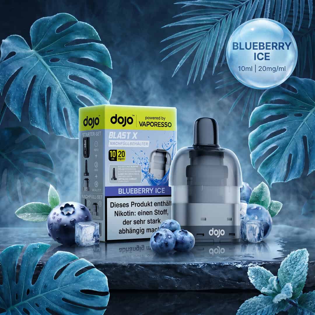 blueberry ice final | Vapebazar Vaporesso Dojo Blast X Pod Nachfüllbehälter 10Ml - Blueberry Ice - 20Mg