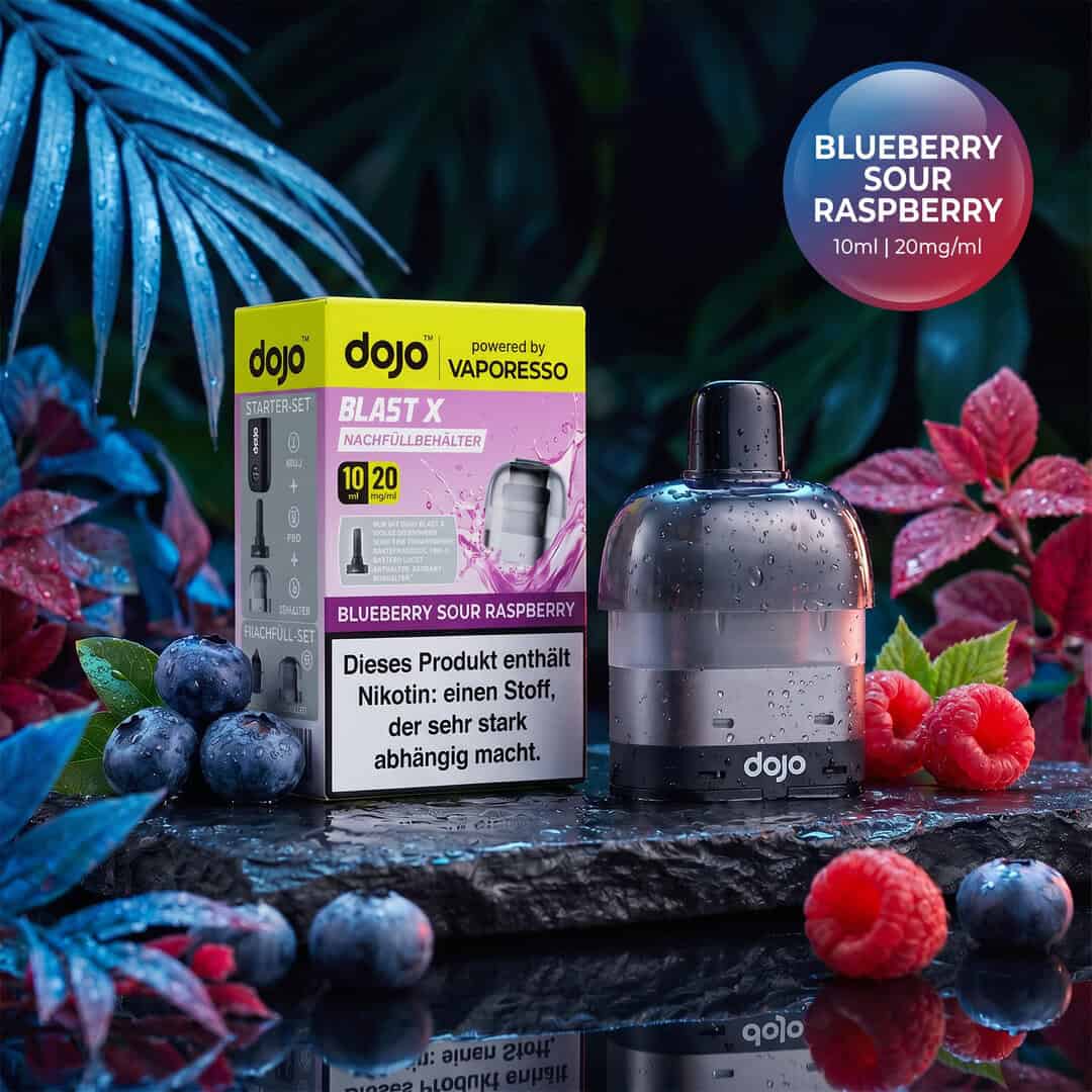 blueberry sour raspberry final | Vapebazar Vaporesso Dojo Blast X Pod Nachfüllbehälter 10Ml - Blueberry Sour Raspberry - 20Mg
