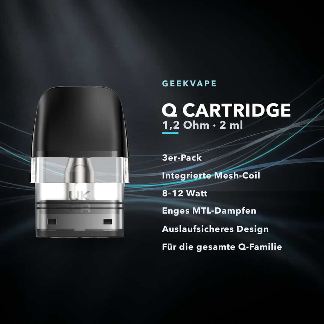 geekvape q cartridge 12 ohm 2 ml 3er pack 02 | Vapebazar Geekvape Q Cartridge 1,2 Ohm 2 Ml Ersatzpods (3Er Pack) Für Sonder Q3