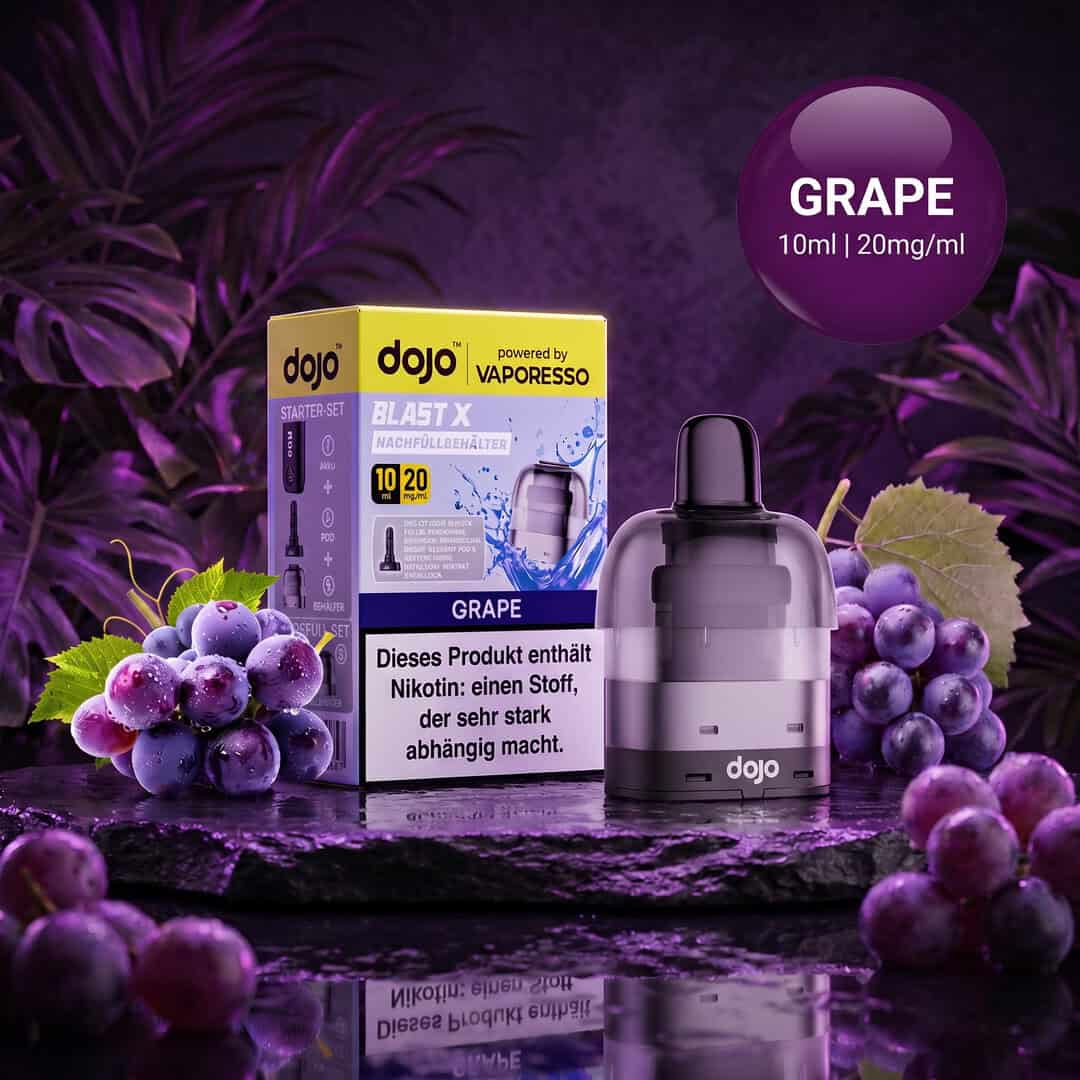 grape final | Vapebazar Vaporesso Dojo Blast X Pod Nachfüllbehälter 10Ml - Grape - 20Mg