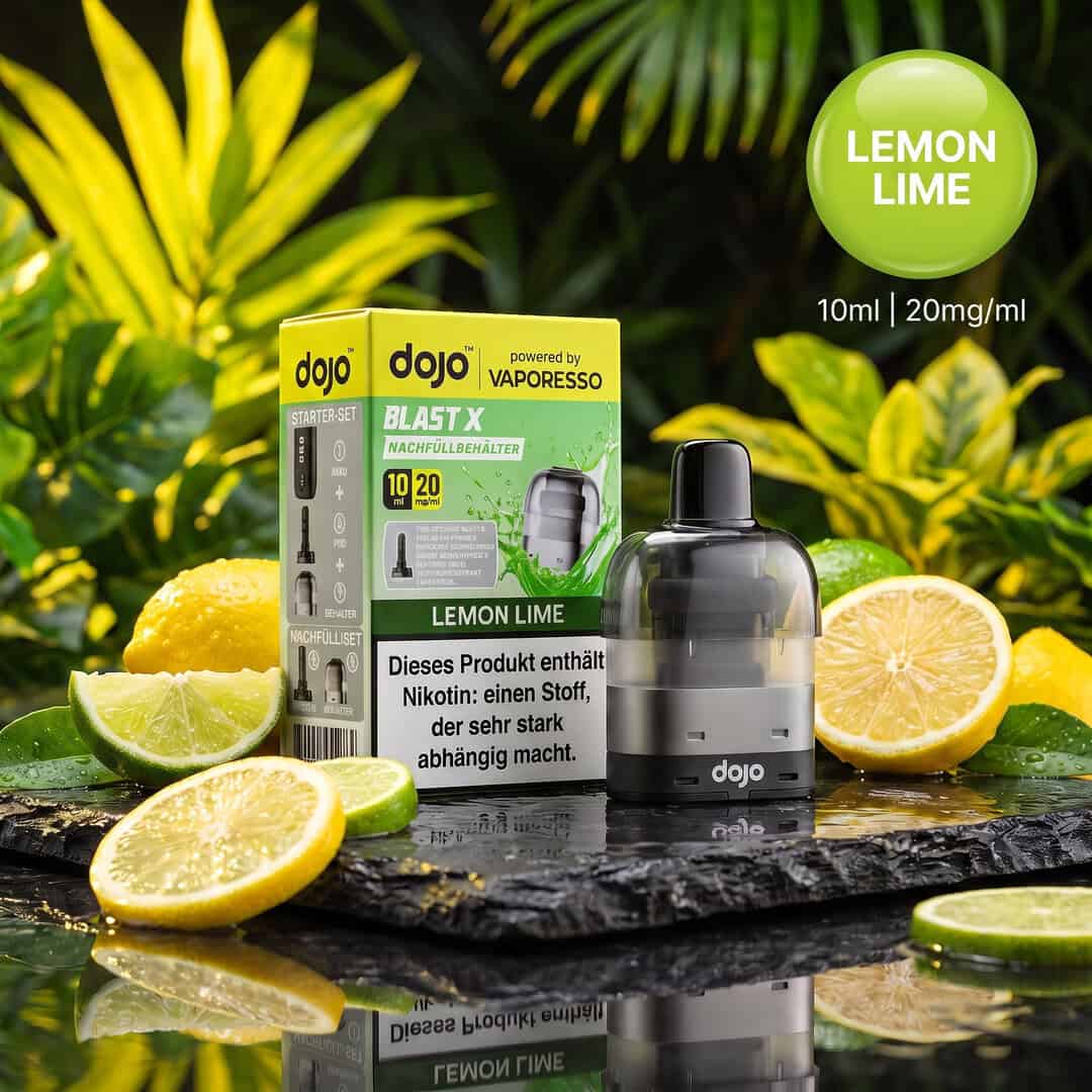 lemon lime final | Vapebazar Vaporesso Dojo Blast X Pod Nachfüllbehälter 10Ml - Lemon Lime - 20Mg
