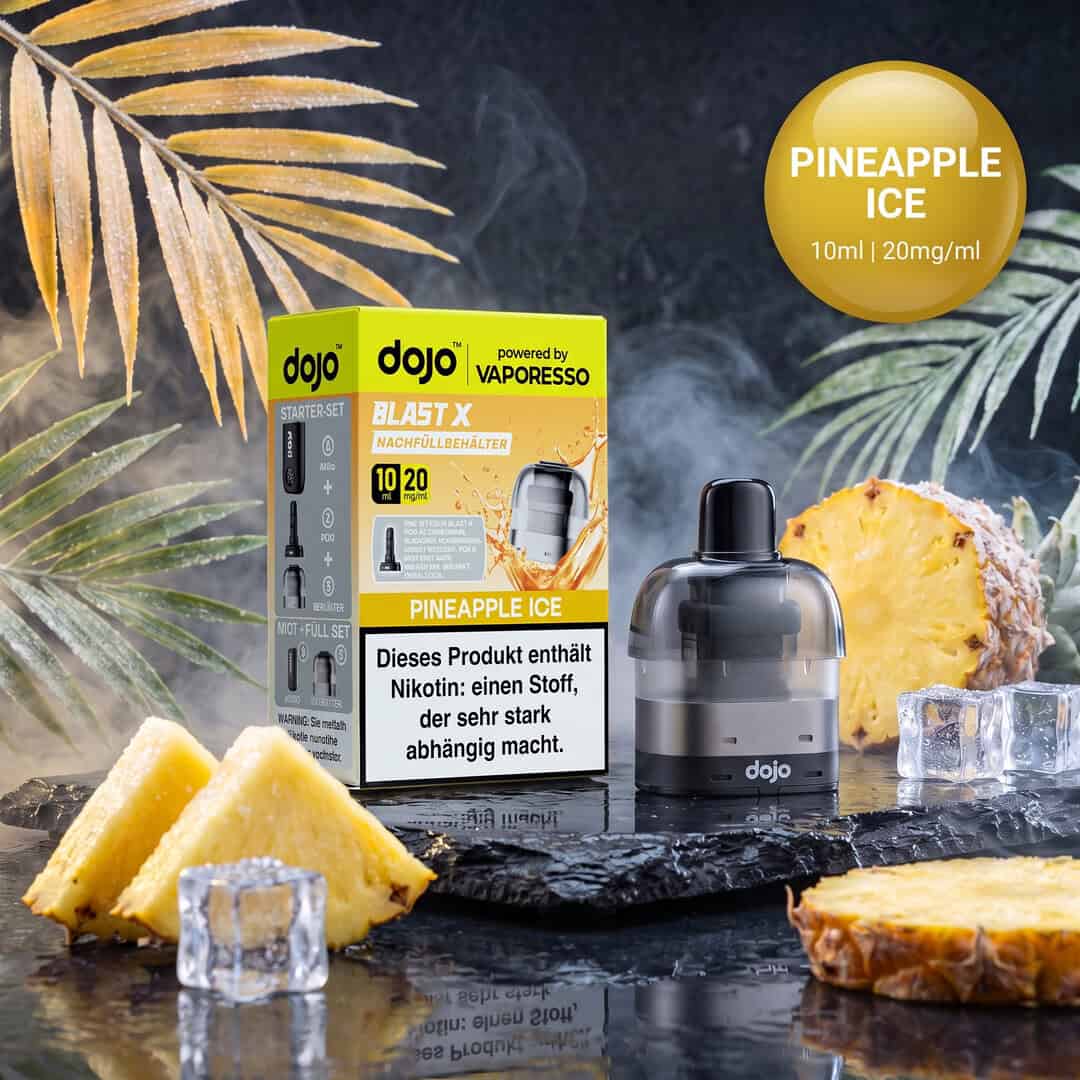 pineapple ice final | Vapebazar Vaporesso Dojo Blast X Pod Nachfüllbehälter 10Ml - Pineapple Ice - 20Mg