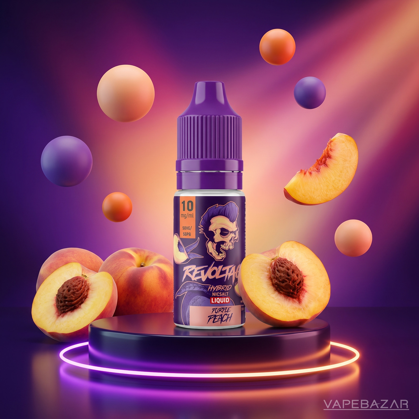 revoltage hybrid liquid purple peach | Vapebazar Revoltage Hybrid Nikotinsalz Liquid Purple Peach 10 Ml