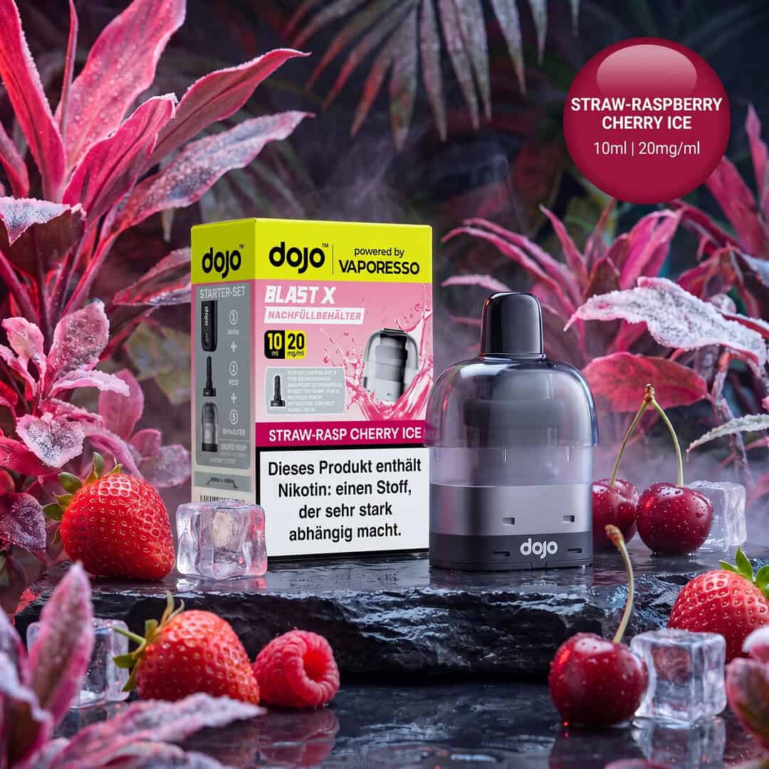 straw raspberry cherry ice final | Vapebazar Vaporesso Dojo Blast X Pod Nachfüllbehälter 10Ml - Straw-Raspberry Cherry Ice - 20Mg