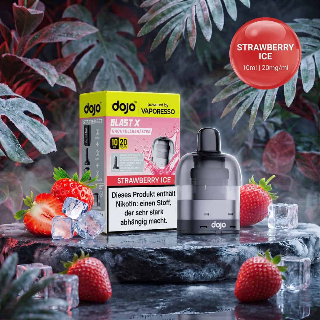 strawberry ice final | Vapebazar Vaporesso Dojo Blast X Pod Nachfüllbehälter 10Ml - Strawberry Ice - 20Mg
