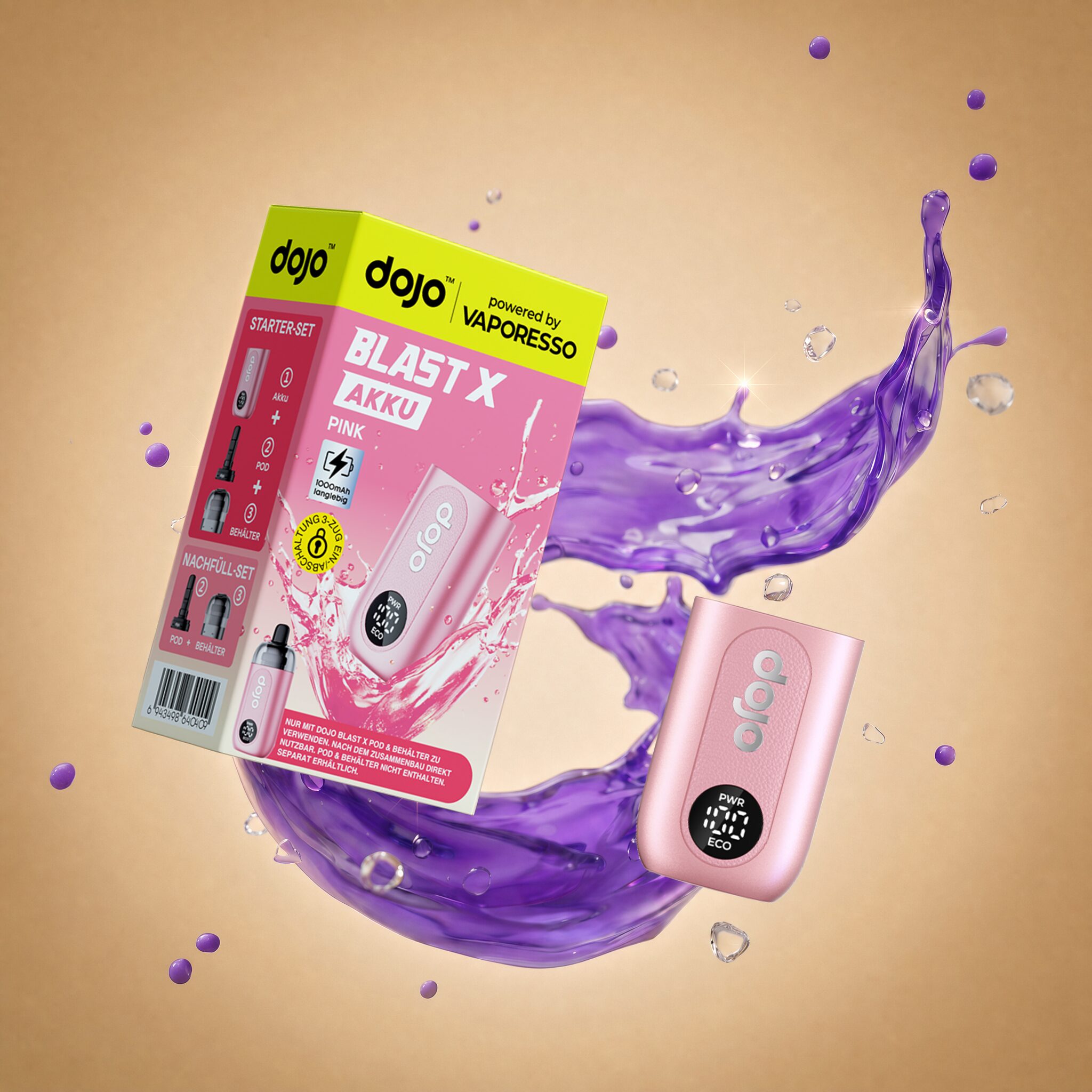 vaporesso dojo blast x basisgeraet pink splash | Vapebazar Vaporesso Dojo Blast X Basisgerät - Pink – Splash