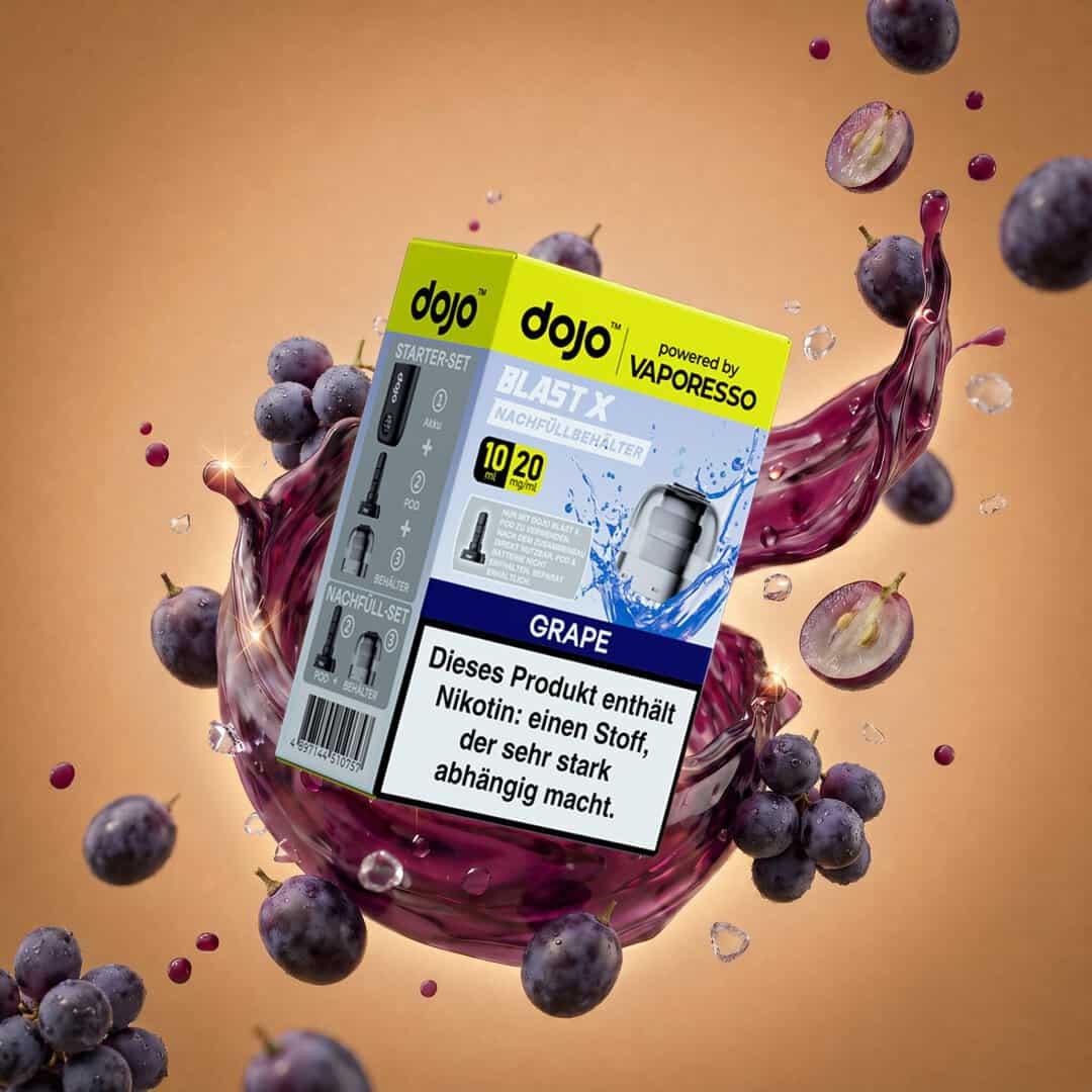 vaporesso dojo blast x pod grape splash | Vapebazar Vaporesso Dojo Blast X Pod Nachfüllbehälter 10Ml - Grape - 20Mg – Splash