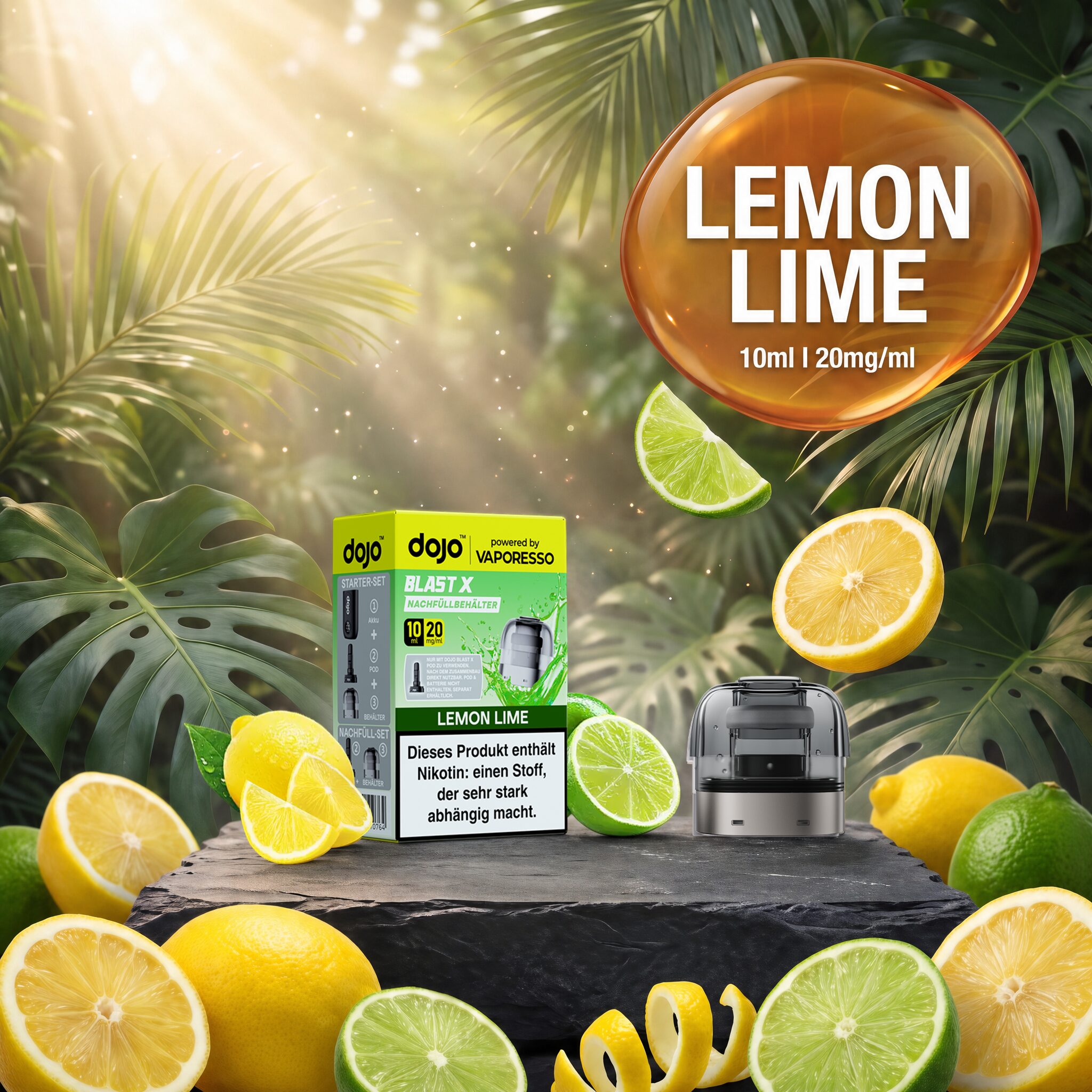 vaporesso dojo blast x pod lemon lime hero | Vapebazar Vaporesso Dojo Blast X Pod Nachfüllbehälter 10Ml - Lemon Lime - 20Mg