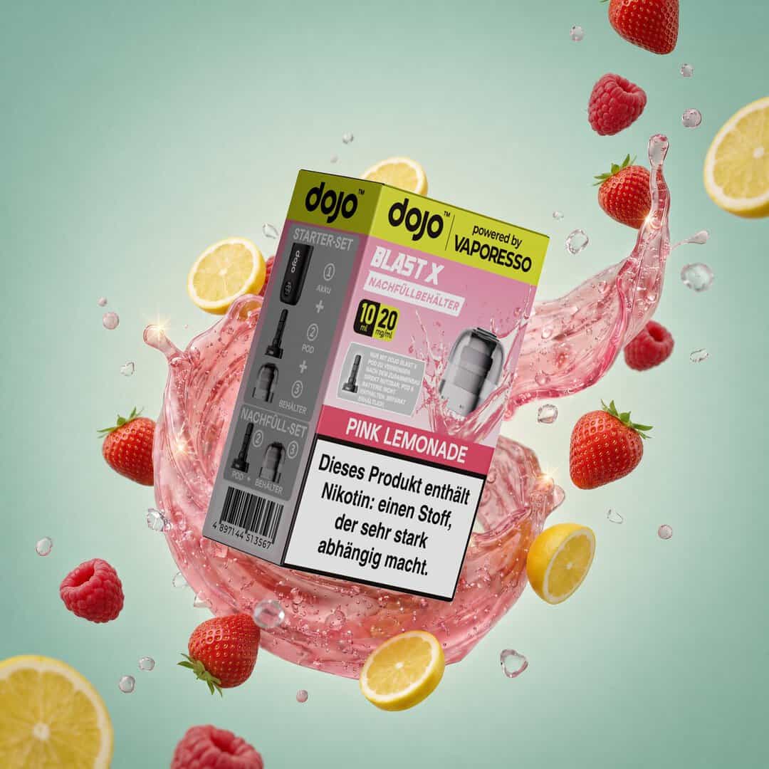 vaporesso dojo blast x pod pink lemonade splash | Vapebazar Vaporesso Dojo Blast X Pod Nachfüllbehälter 10Ml - Pink Lemonade - 20Mg – Splash