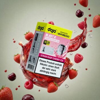 Vaporesso Dojo Blast X Pod Nachfüllbehälter 10ml - Straw-Raspberry Cherry Ice - 20mg – Splash
