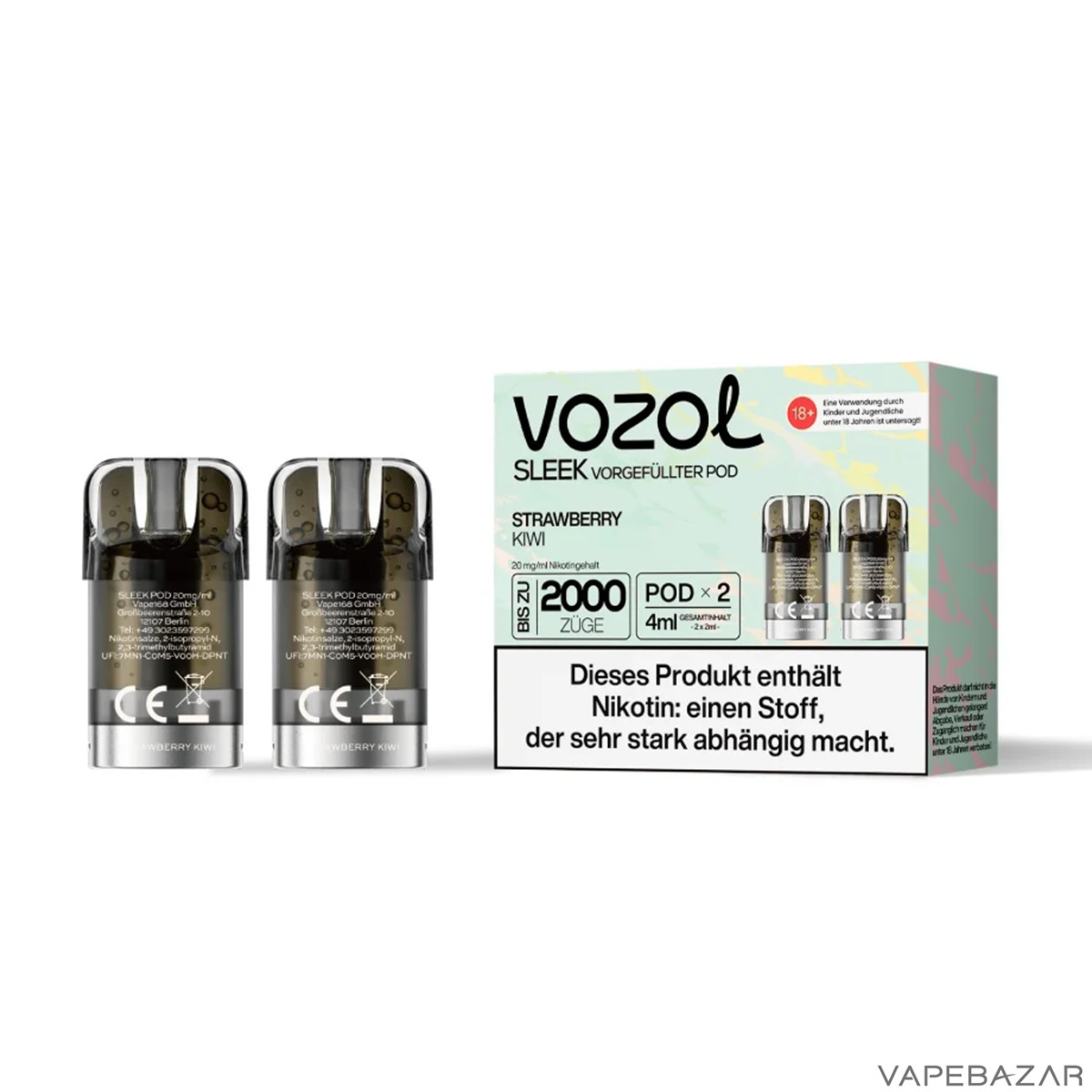vozol sleek pod strawberry kiwi 20mg | Vapebazar Vozol-Sleek-Pod-Strawberry-Kiwi-20Mg