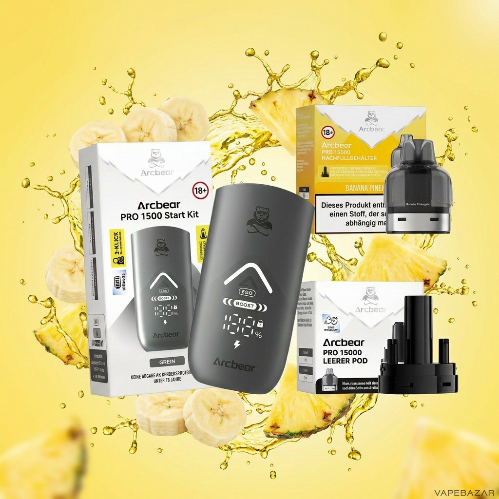 Arcbear Pro 15000 Banana Pineapple Erstbild | Vapebazar Arcbear Pro 15000 – Banana Pineapple – Starterkit