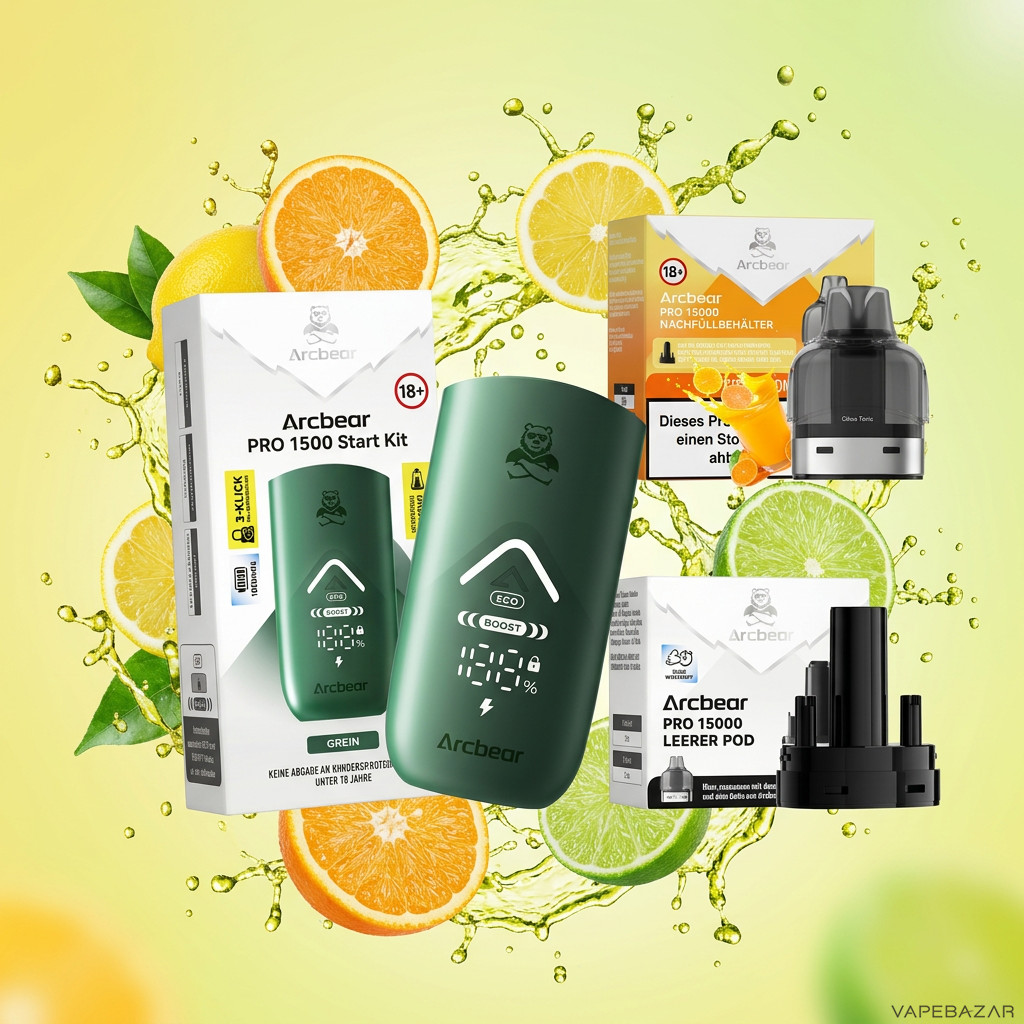 Arcbear Pro 15000 Citrus Tonic Erstbild | Vapebazar Arcbear Pro 15000 – Citrus Tonic – Starterkit