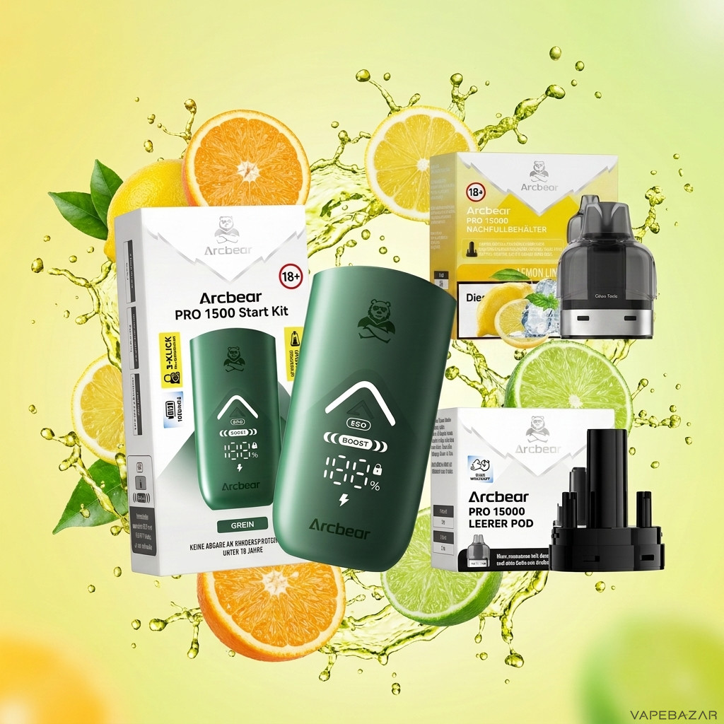 Arcbear Pro 15000 Lemon Lime Erstbild | Vapebazar Arcbear Pro 15000 – Lemon Lime – Starterkit