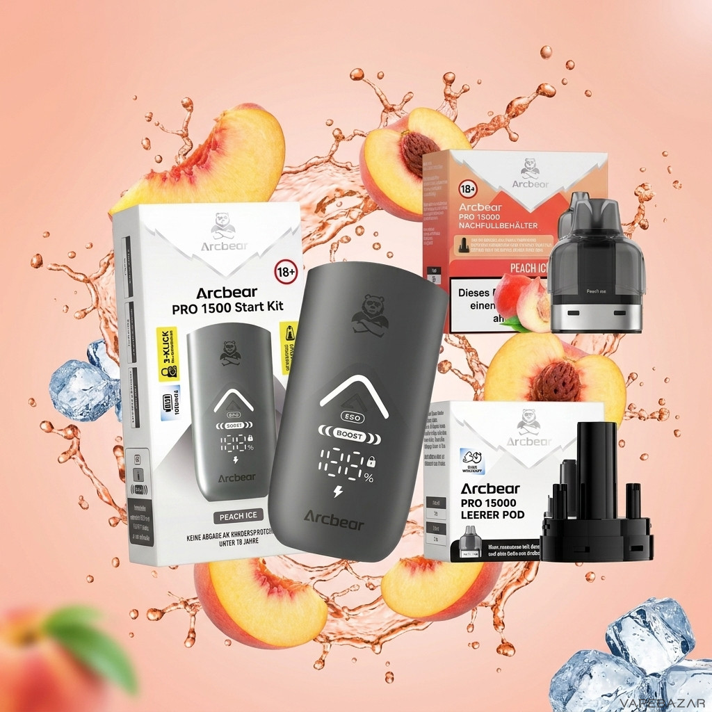 Arcbear Pro 15000 Peach Ice Erstbild | Vapebazar Arcbear Pro 15000 – Peach Ice – Starterkit