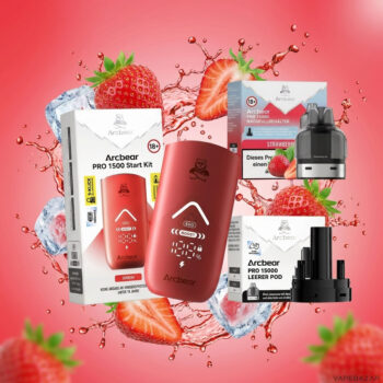 Arcbear Pro 15000 Strawberry Ice Erstbild | Vapebazar Arcbear Pro 15000 – Strawberry Ice – Starterkit