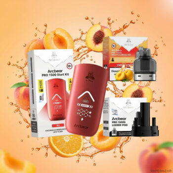 Arcbear Pro 15000 Vimbull Apricot Peach Erstbild | Vapebazar Arcbear Pro 15000 – Vimbull Apricot Peach – Starterkit
