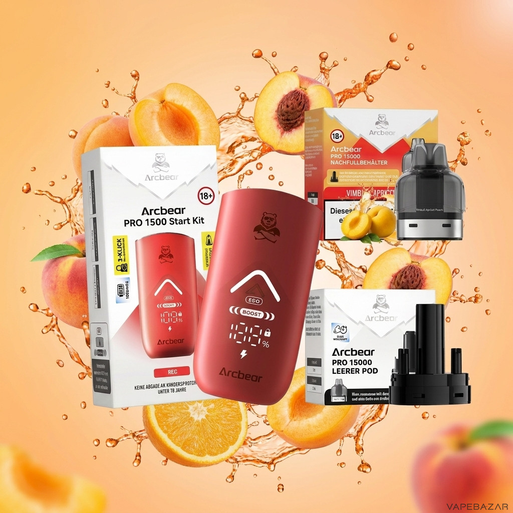 Arcbear Pro 15000 Vimbull Apricot Peach Erstbild | Vapebazar Arcbear Pro 15000 – Vimbull Apricot Peach – Starterkit