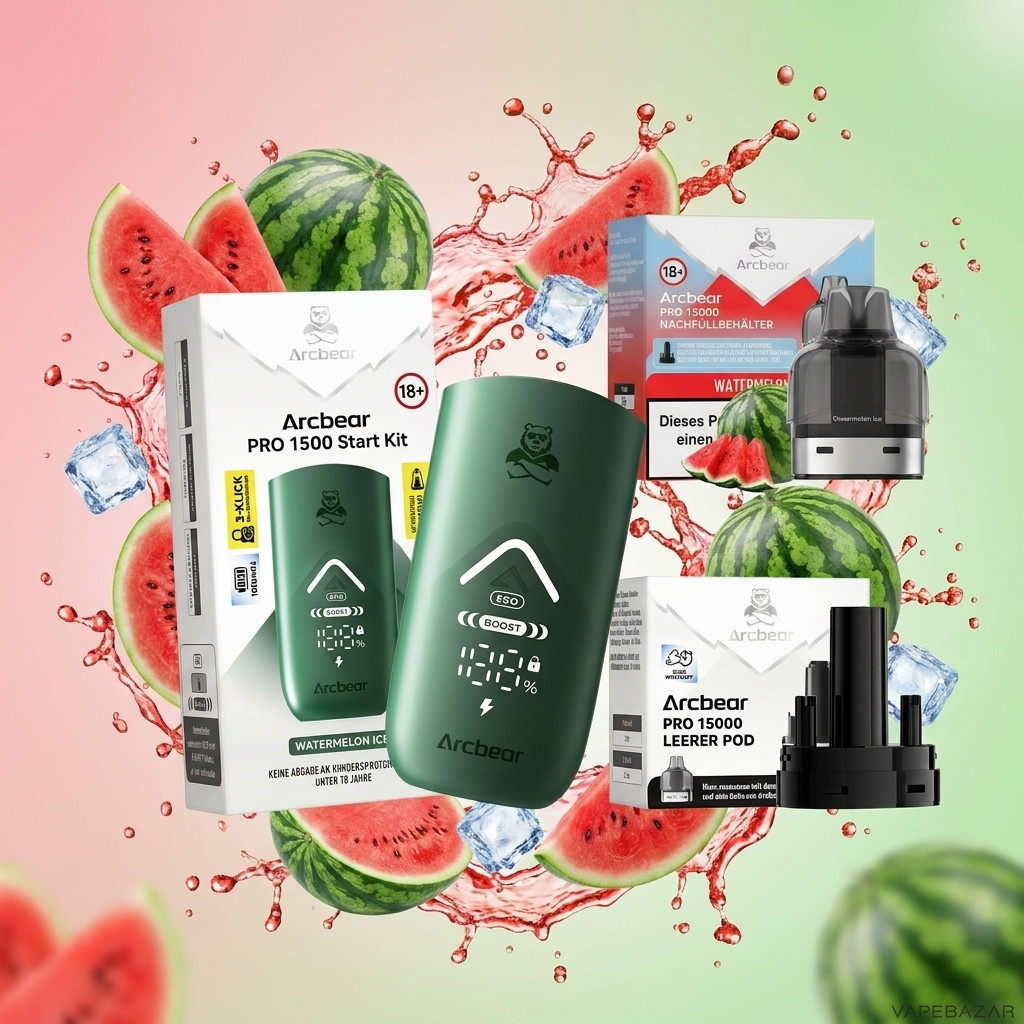 Arcbear Pro 15000 Watermelon Ice Erstbild | Vapebazar Arcbear Pro 15000 – Watermelon Ice – Starterkit