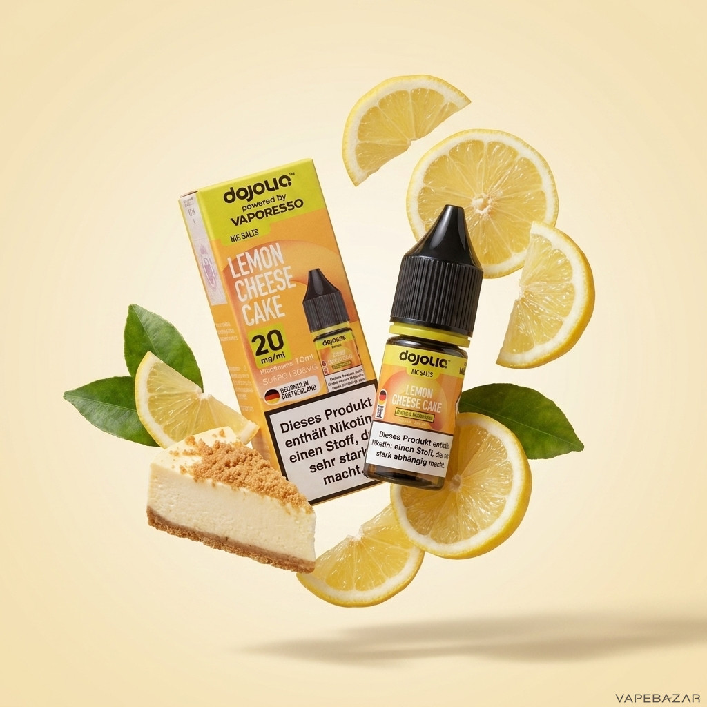 Dojoliq Lemon Cheese Cake Erstbild | Vapebazar Dojoliq – Lemon Cheese Cake – Nikotinsalz Liquid 10 Ml